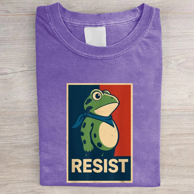 Portland Frog Vintage Washed T-shirt  Art Print T-Shirt