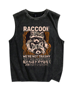 We're not trashy,just misunderstood Raccoon Vintage Distressed Washed Tank Top