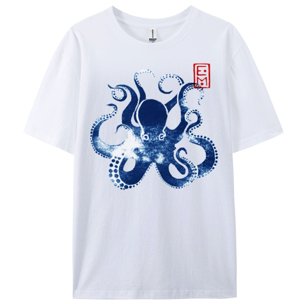 Vintage Japanese Octopus Washed Cotton T-Shirt