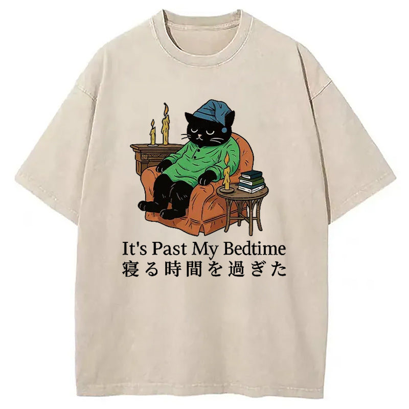Cat That Goes To Bed Early Washed T-Shirt
