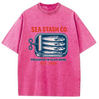 Funny Vintage Sardine Can Washed T-Shirt