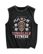 Congalala Fitness Vintage Distressed Washed Tank Top