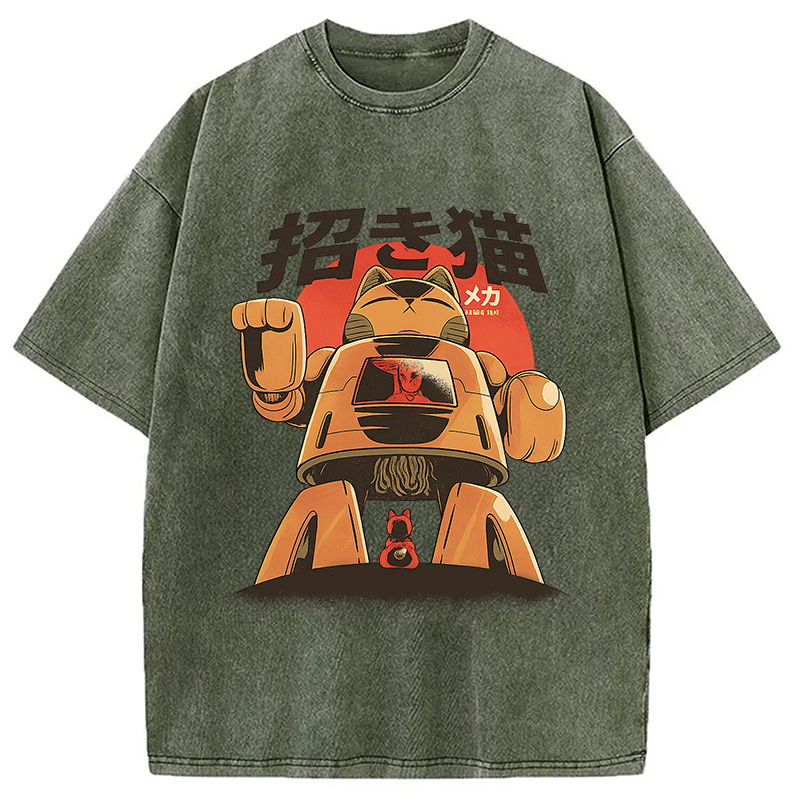 Mecha Cat Washed T-Shirt