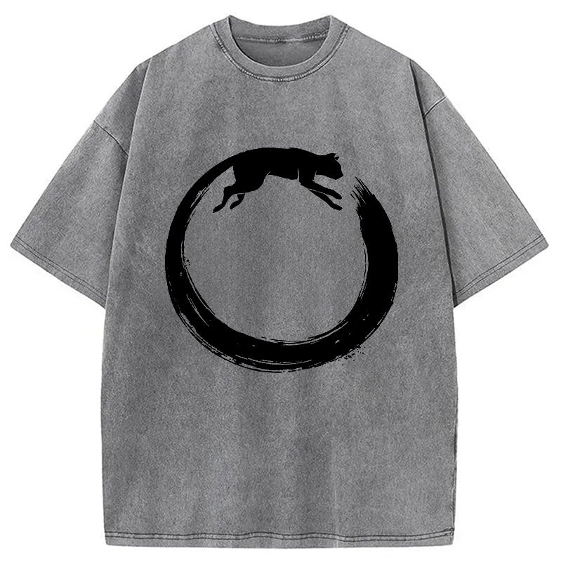 Cat's Circle Washed T-Shirt