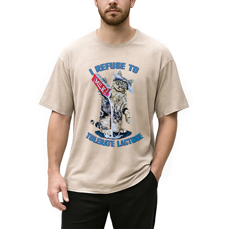 I REFUSE TO TOLERATE LACTOSE Washed T-Shirt