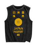 Japan Passport Vintage Distressed Washed Tank Top
