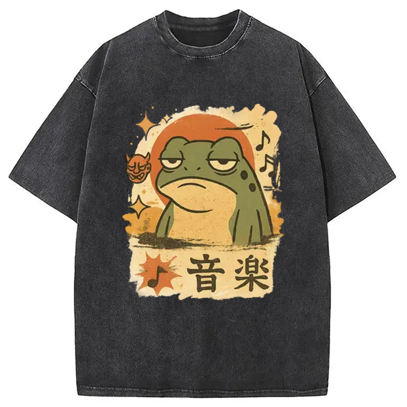 Unimpressed Frog Japanese Washed T-Shirt