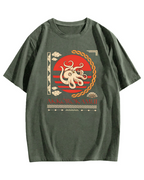 Japanese Octopus Cotton casual T-shirt