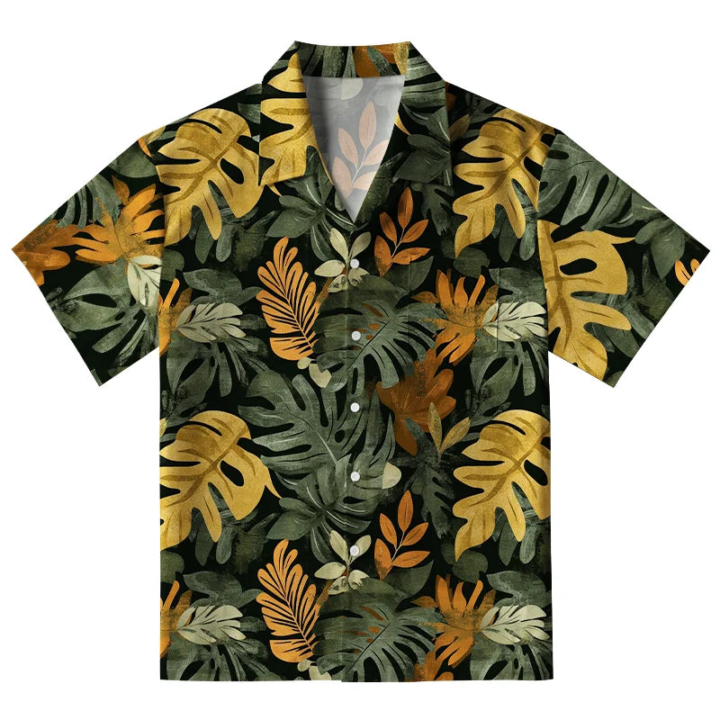 Tropical Leaf Frenzy Aloha Hawaiian Shirt