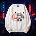 Unisex Patchwork Tiger Printed Sweatshirt