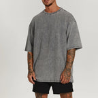 Fish And Fish Bone Washed Vintage Short Sleeves T-Shirt