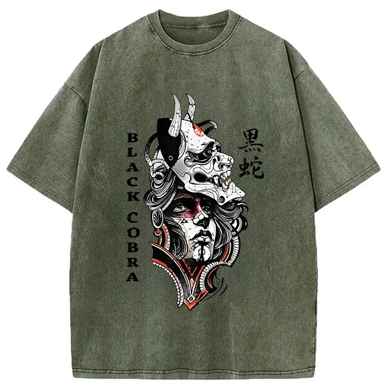 Oni Devil Hannya Mask Vintage Washed T-Shirt
