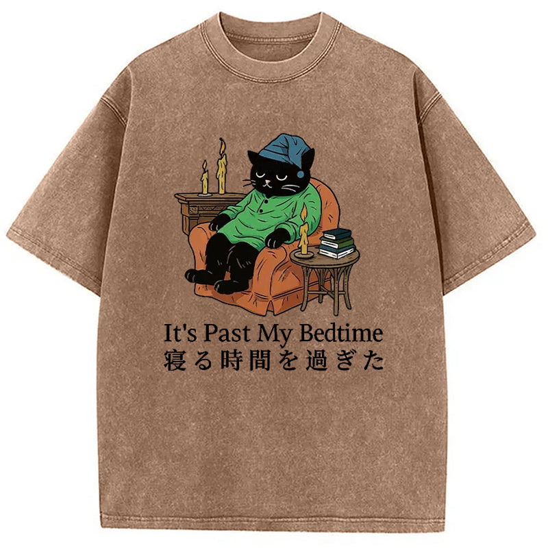 Cat That Goes To Bed Early Washed T-Shirt