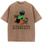 Cat That Goes To Bed Early Washed T-Shirt