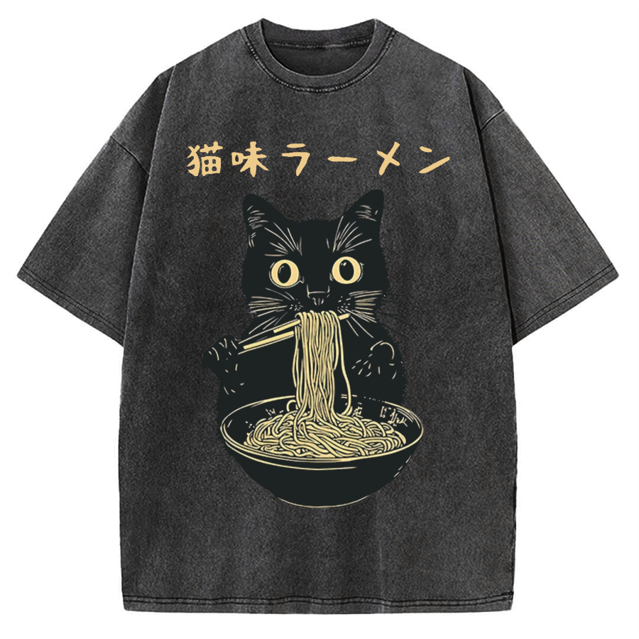 Kitten Ramen Vintage Washed T-shirt