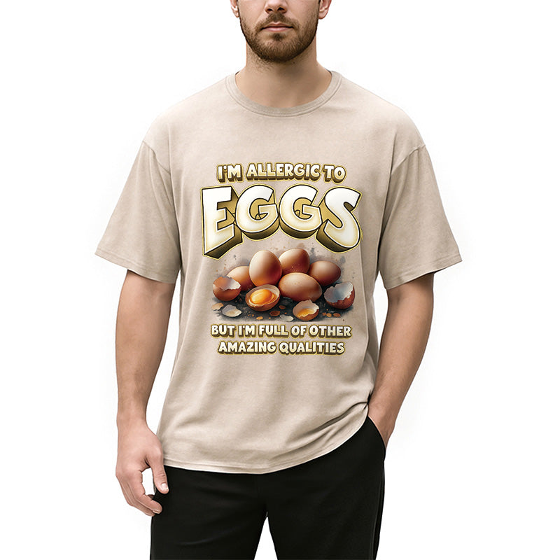 Egg Allergy Washed T-Shirt