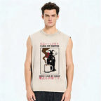 I Like My Coffe How I Like My Magic Vintage Distressed Washed Tank Top
