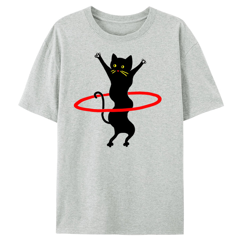 Black Cat And Hula Hoop Classic T-Shirt