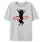 Black Cat And Hula Hoop Classic T-Shirt