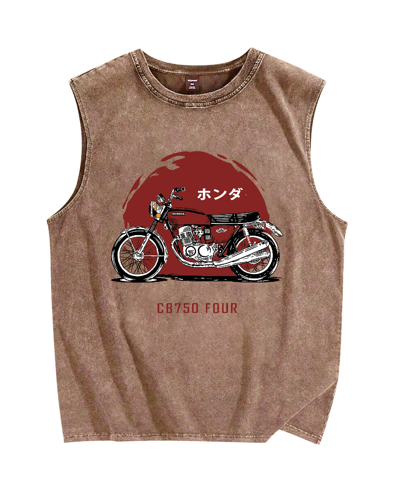 HONDA CB750 FOUR Vintage Distressed Washed Tank Top