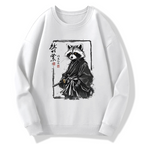 Japanese Raccoon Warrior Art Cotton Pullover Sweatshirt