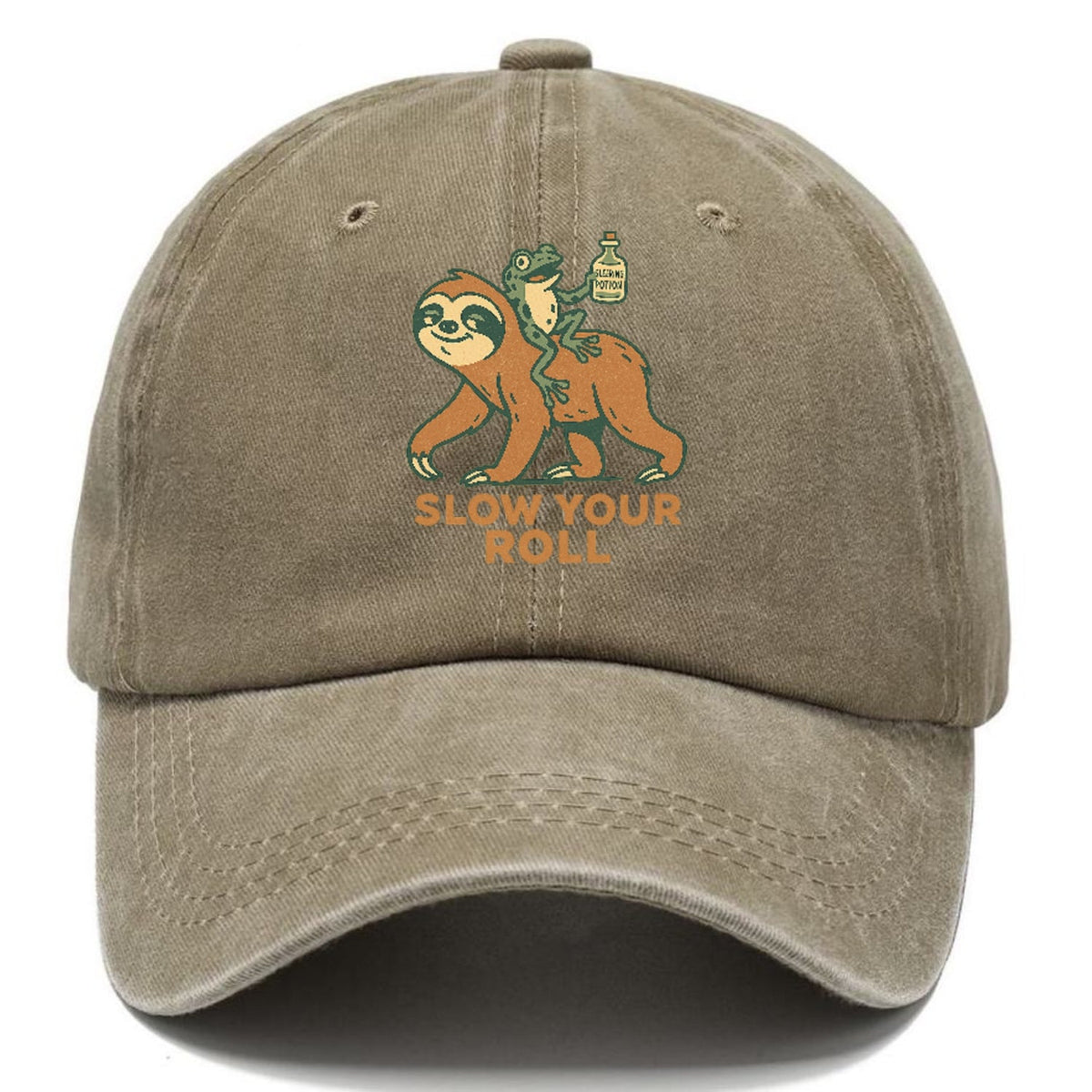 Sloth Frog Washed Cap