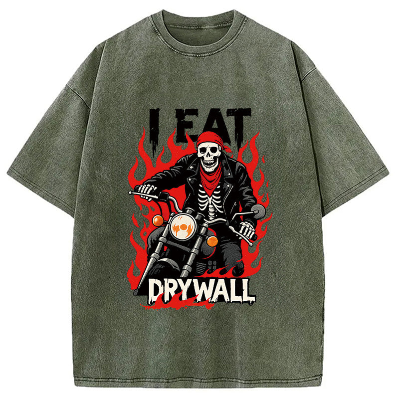Eat Drywall Funny Meme Washed T-Shirt
