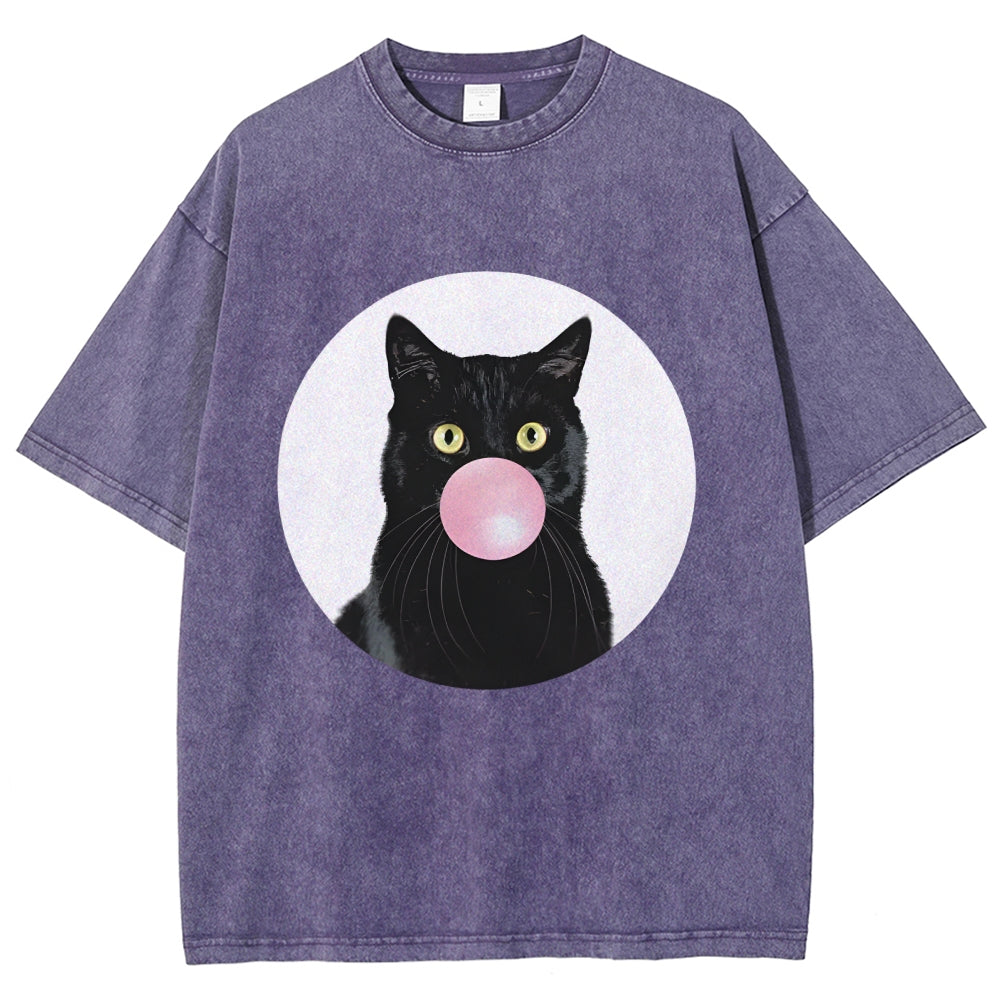 Bubble Cat Washed T-Shirt