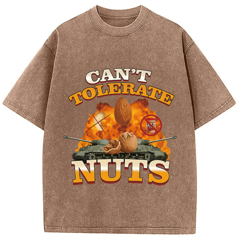 Can't Tolerate Nuts Washed T-Shirt