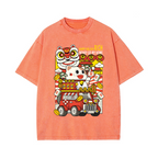 Lucky Cat Vintage Wash Japanese Design T-Shirt