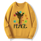 Peace is forever beautiful Cotton Pullover Sweatshirt