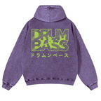 Drum & Bass Vintage Washed Cotton Back Art Hoodie