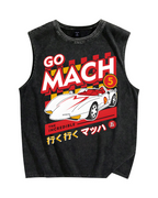 Go mach 5 Vintage Distressed Washed Tank Top
