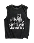 Stay Trashy Vintage Distressed Washed Tank Top