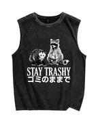 Stay Trashy Vintage Distressed Washed Tank Top
