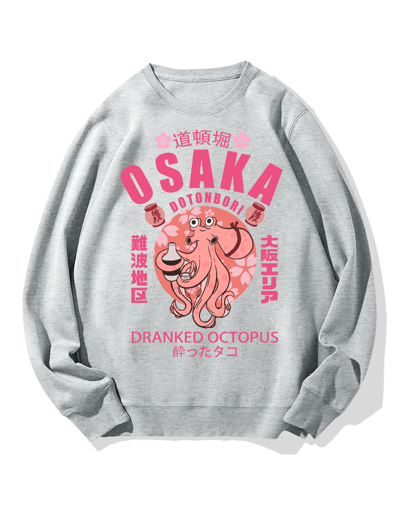 Osaka Sakura Octopus Cotton Sweatshirt