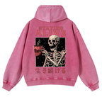 Skull Vintage Washed Cotton Back Art Hoodie