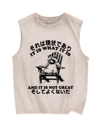 Bad Condition Raccoon Vintage Distressed Washed Tank Top