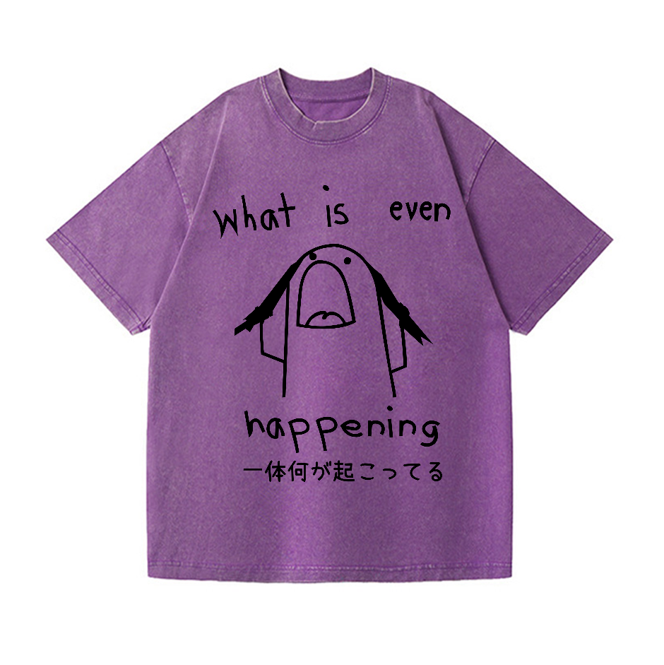 What Is Happening Vintage Wash Japanese Design T-Shirt