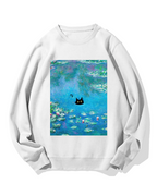Monet Water Lily Cat Cotton Sweatshirt