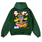 Ramen Hero Vintage Washed Cotton Back Art Hoodie