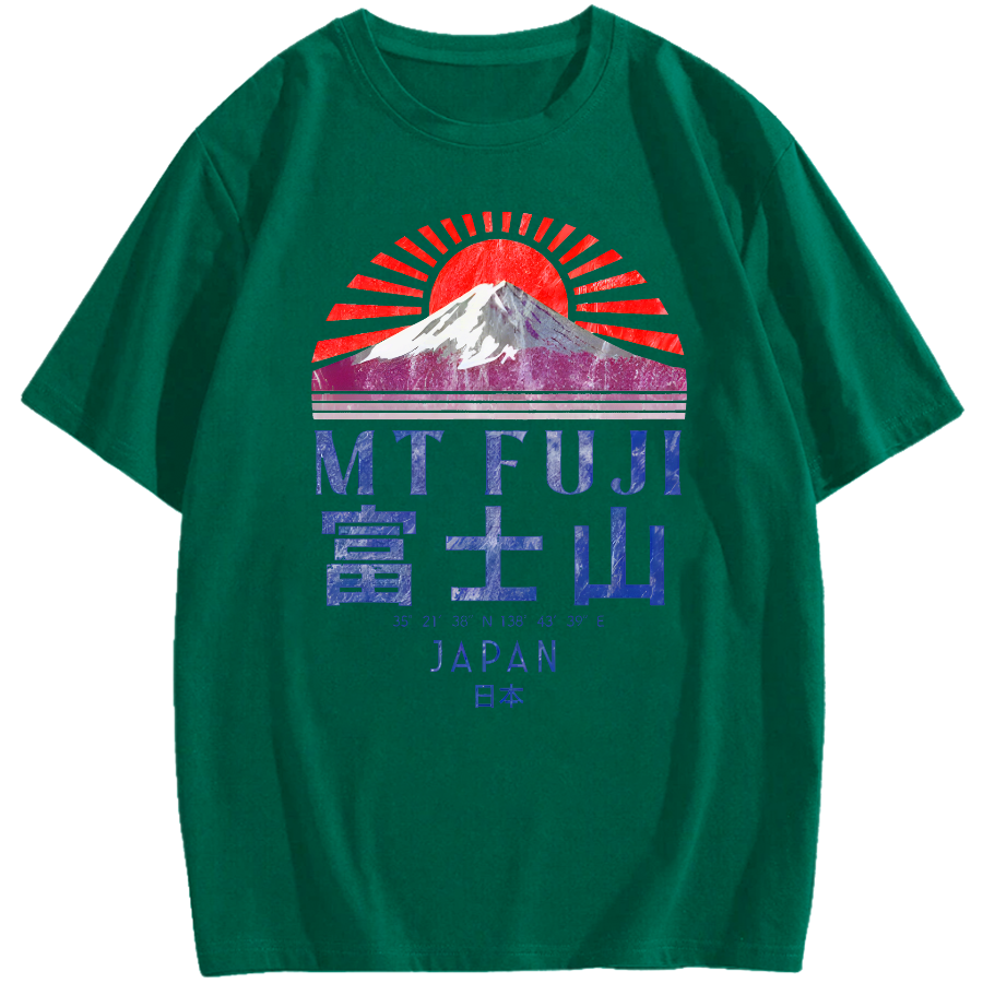 Mount Fuji Vintage Japan Graphic Cotton casual T-shirt