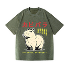 Capybara Vintage Wash Japanese Design T-Shirt