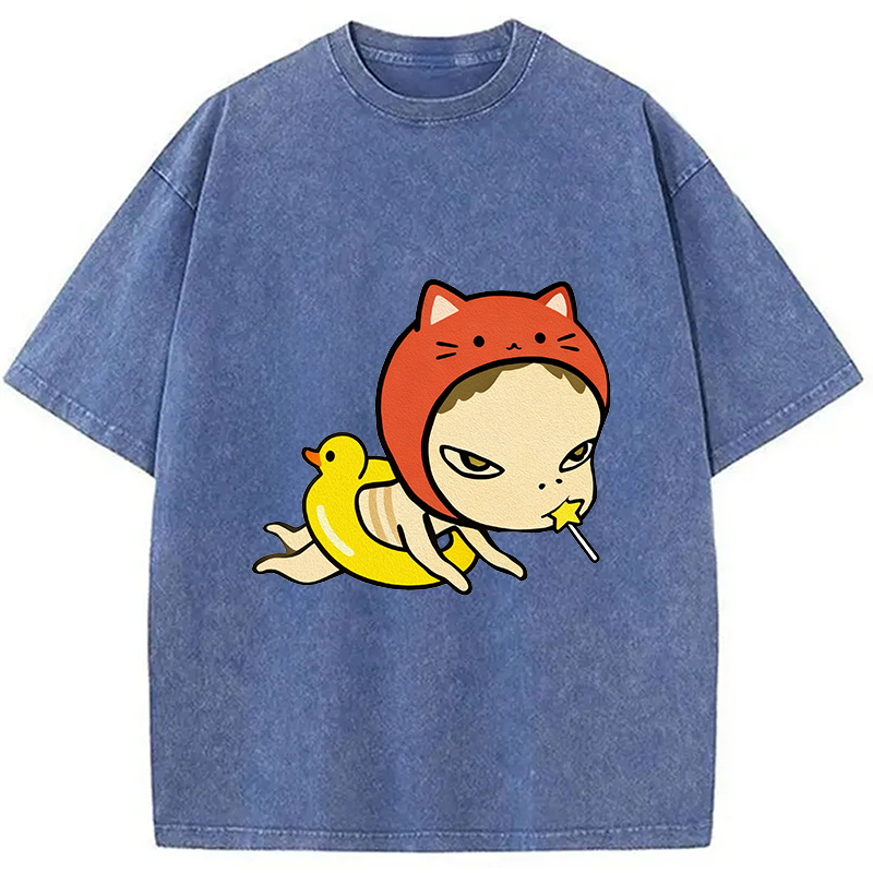 Red Hat Girl Washed T-Shirt