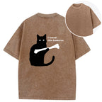 Cat Finds Human Bones Back Washed T-Shirt