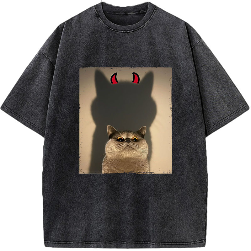 Unisex Sweet Face Evil Intentions Vintage Washed T-Shirt
