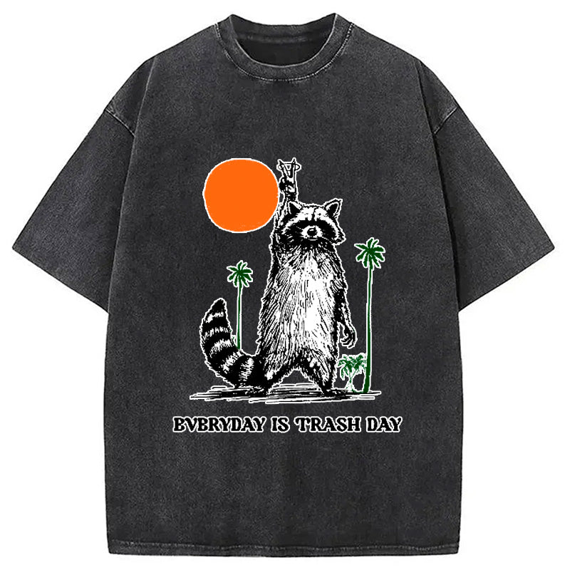 Everyday Is Trash Day Raccoon Washed T-Shirt