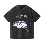 The Living Fish Vintage Wash Japanese Design T-Shirt
