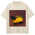 Hot Dog Black Cat Washed T-Shirt