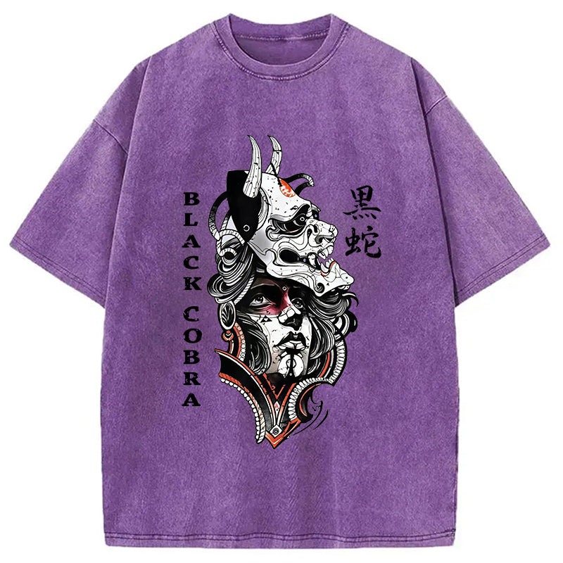 Oni Devil Hannya Mask Vintage Washed T-Shirt